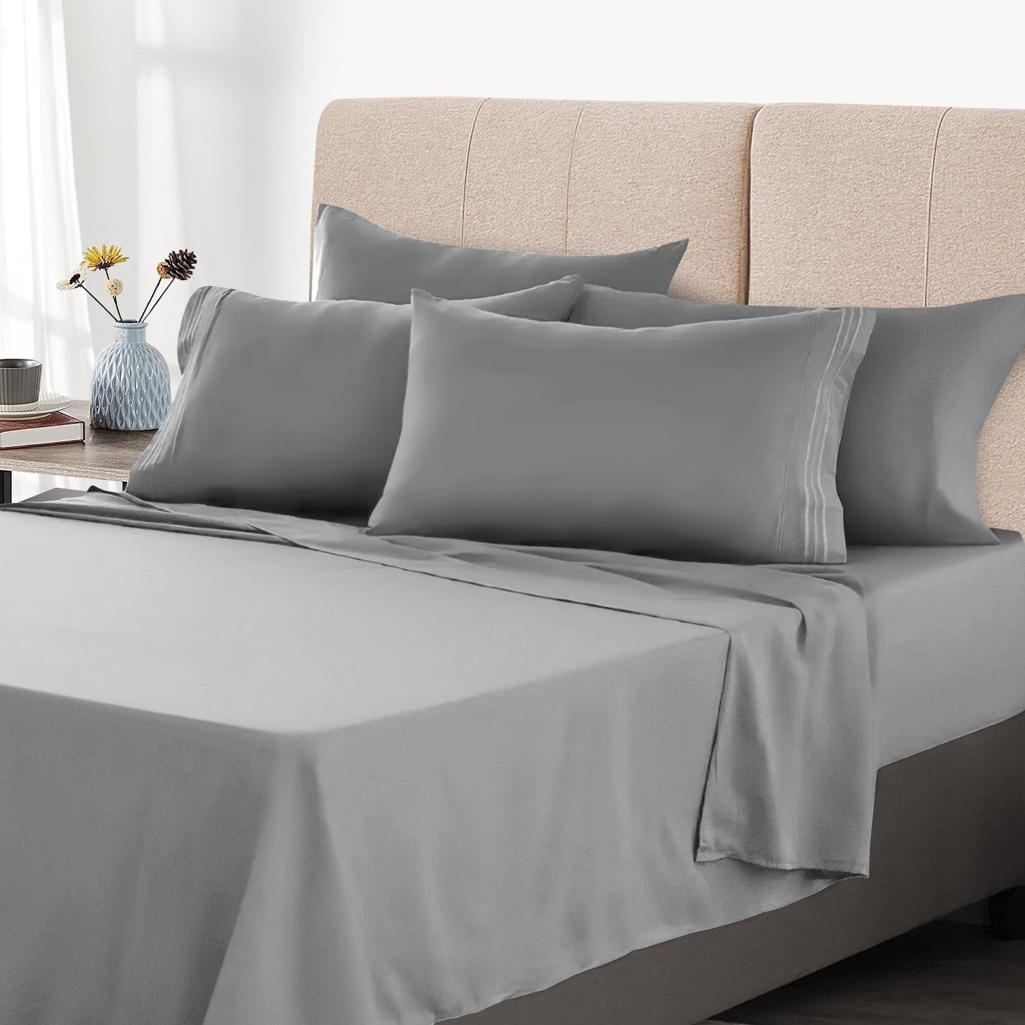 Premium Egyptian Cotton Queen Size Sheet Set - Breathable & Cooling Bed Sheets, Hotel Luxury Bed Sheets for Sleepers, Soft & Wrinkle Free She... - Luxury Bed Sheet Set with Deep Pockets - Default Title