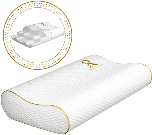 Decorative Plump Queen Memory Foam Pillow + Extra Pillowcase, Bed Pillow for Neck & Shoulders for Adult - Orthopedic Shredded Foam Bed Pillow Set - Default Title