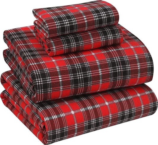 Ultra-Soft Flannel Sheets Queen Size - 100% Cotton Double Brushed Bed Sheets, Deep Pockets 16 Inches Queen Sheet Set, All Season... - Premium Ultra-Soft Pillowcase Pair for Sleeping - Default Title