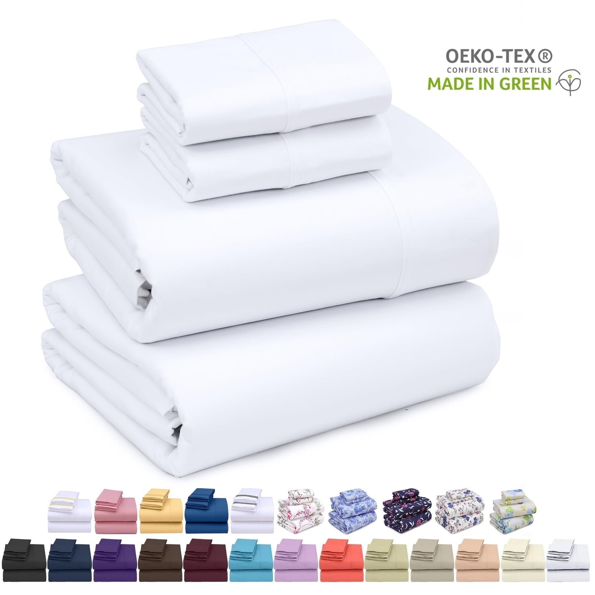 Premium Egyptian Cotton Set - Luxurious Silky Soft Microfiber Bedding - Cozy & Comfy - 15 inch Deep Pocket (Fits up to 17") Hotel Bed - 4 Pcs... - Luxury Bed Sheet Set with Deep Pockets - Default Title