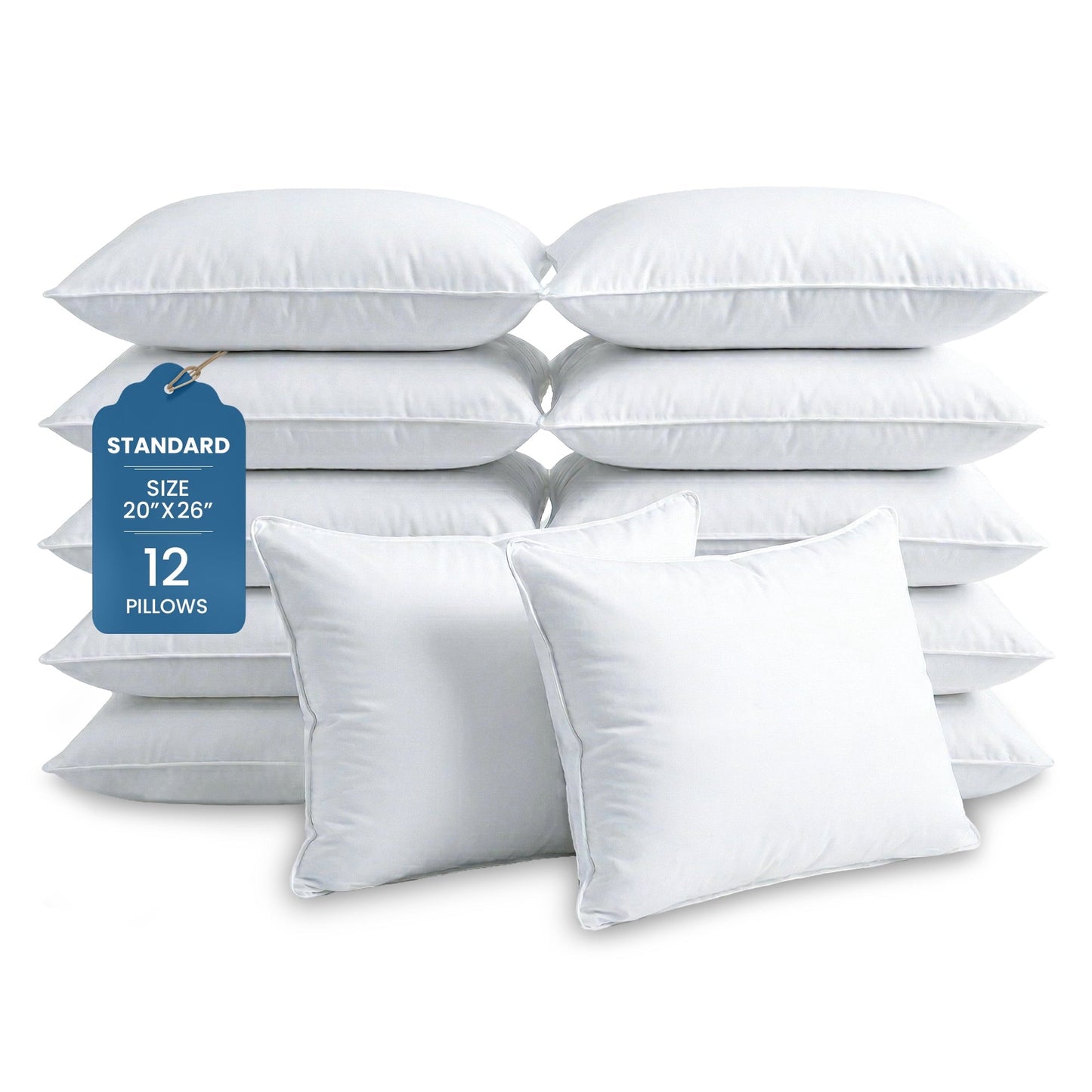 Decorative Plump Ryotei Economy Bulk Hotel Pillows 20"x26" Standard (Pack of 12) | Premium Cluster Fiber Fill | Soft Down Alternative ... - Ergonomic Memory Foam Pillow for Neck Pain Support - Default Title