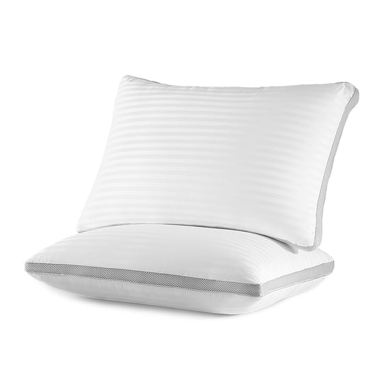 Hotel Collection Bed Pillows for Sleeping, Queen Size Set of 2, Sandwich Mesh with Breathable Sides, Premium Medium pillows for Back, ... - Decorative Throw Pillow Cushion for Sofa & Bed - Default Title
