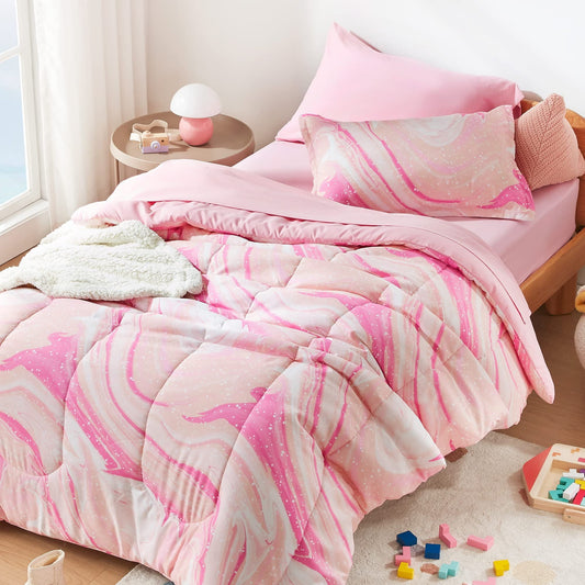 All-Season Kids Twin Bedding Comforter Set - 5 Pieces Super Cute & Soft Bedding Sets & Collections with Comforter, Sheet, Pillow... - Cloud-Like Soft Lightweight Bed Comforter - Default Title