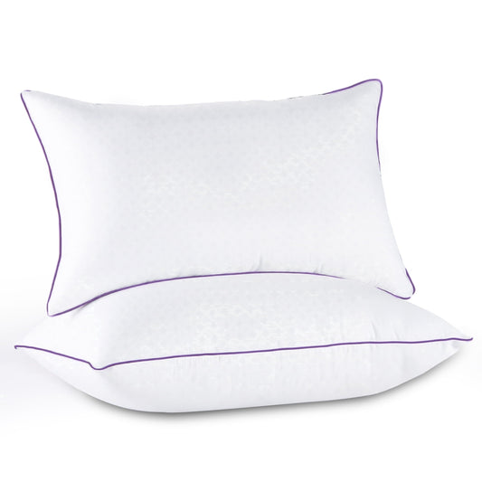 Decorative Plump Pillows Standard Size Set of 2, Hotel Down Alternative Sleeping Bed Pillows for Side Back Stomach Sleepers - Decorative Throw Pillow Cushion for Sofa & Bed - Default Title