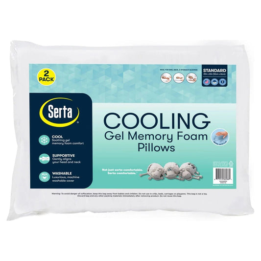 Ergonomic Memory Foam Cooling Gel Memory Foam Bed Pillow, Set of 2 - Orthopedic Shredded Foam Bed Pillow Set - Default Title