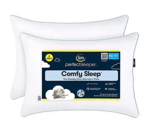 Orthopedic Support Queen Microfiber Polyester Bed Pillows Hypoallergenic (2 Count) - Ergonomic Memory Foam Pillow for Neck Pain Support - Default Title