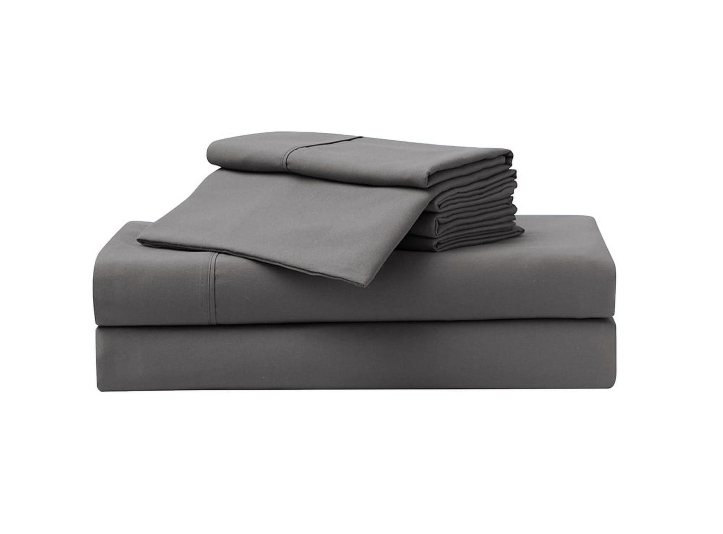 Cooling Sateen So Soft 3-Piece Dark Gray Sheet Set, Twin - Premium Ultra-Soft Pillowcase Pair for Sleeping - Default Title