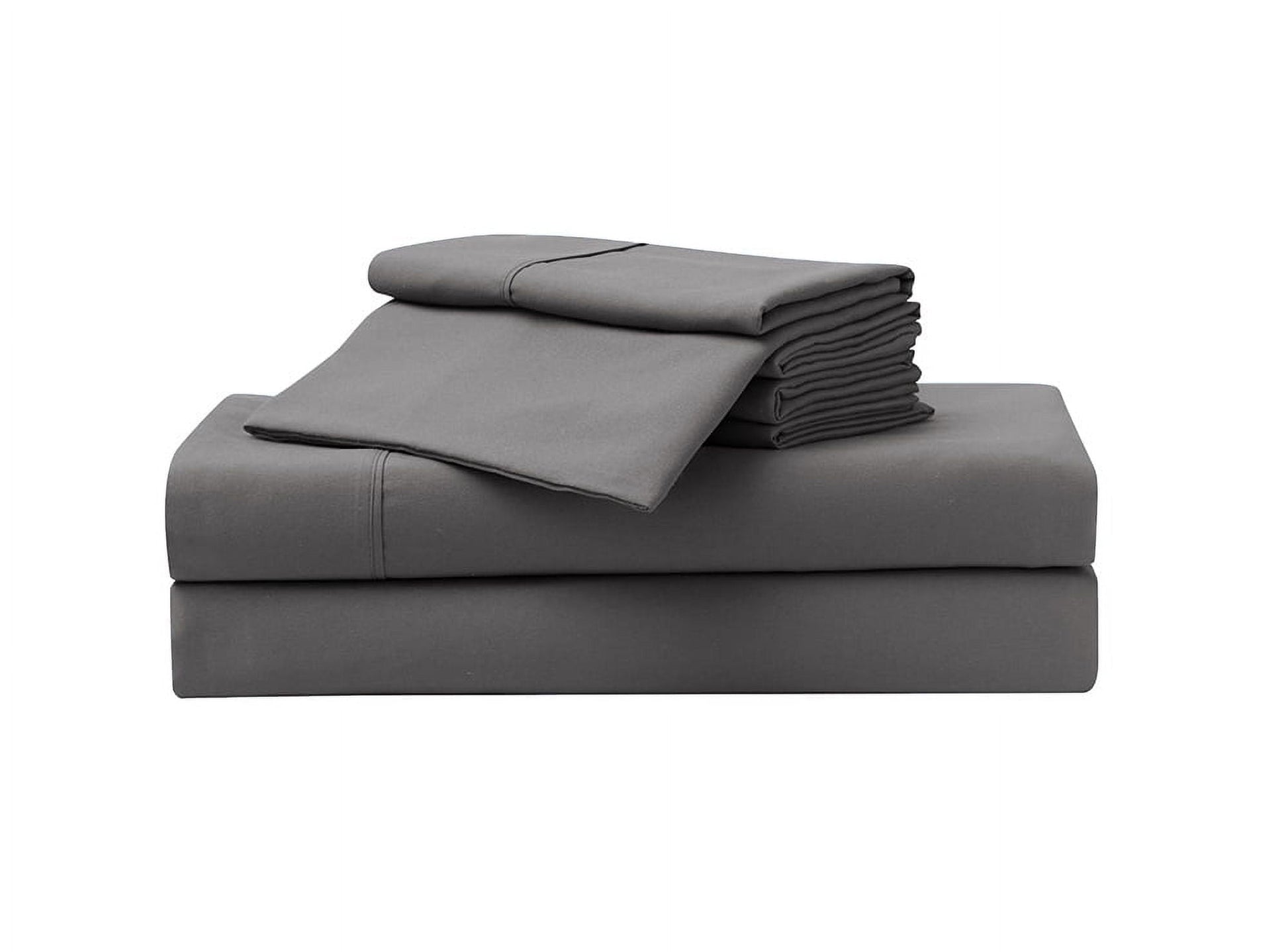 Cooling Sateen So Soft 3-Piece Dark Gray Sheet Set, Twin - Premium Ultra-Soft Pillowcase Pair for Sleeping - Default Title