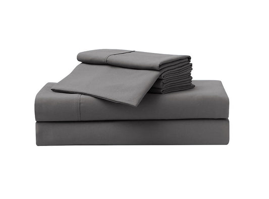 Cooling Sateen So Soft 3-Piece Dark Gray Sheet Set, Twin - Premium Ultra-Soft Pillowcase Pair for Sleeping - Default Title