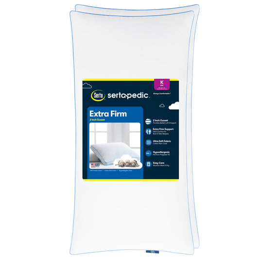 Hotel Collection pedic Extra Firm Bed Pillow, King, 2 Pack, Hypoallergenic - Orthopedic Shredded Foam Bed Pillow Set - Default Title
