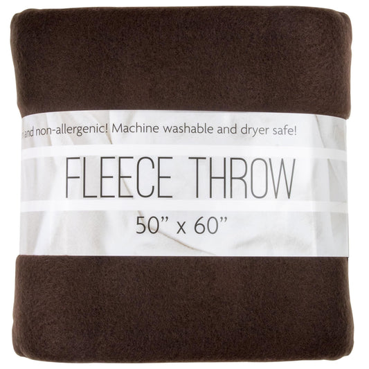 Cozy Fleece Single Solid Color Hypoallergenic 60”L x 50”W Fleece Throw Blanket for Fall, Winter, Spring, Summer, Men, Women, Chil... - Luxury Knitted Decorative Throw Blanket with Fringes - Default Title