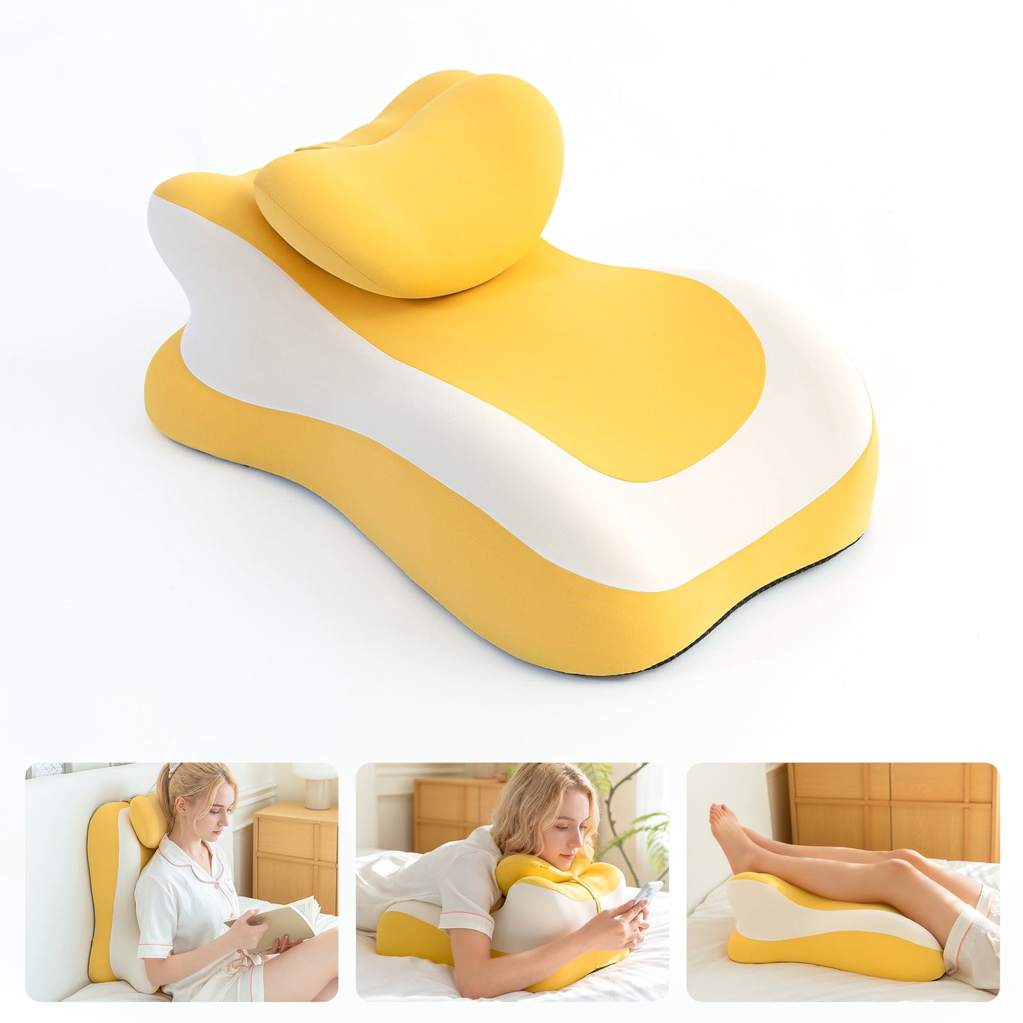 Ergonomic Memory Foam Memory Foam Reading Pillow, Multi-Position Support Bed Pillow for Petite Adults, Reading Tools, Fun Couple Pillows Pr... - Hotel Quality Plush Sleeping Pillows - Default Title