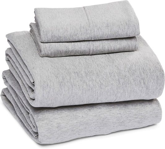Wrinkle-Resistant Jersey Knit Full Size Sheets 4pc|100% T-Shirt Cotton Blend Super Soft Breathable Jersey Sheets Full Size Bed, Stretch... - Luxury Bed Sheet Set with Deep Pockets - Default Title