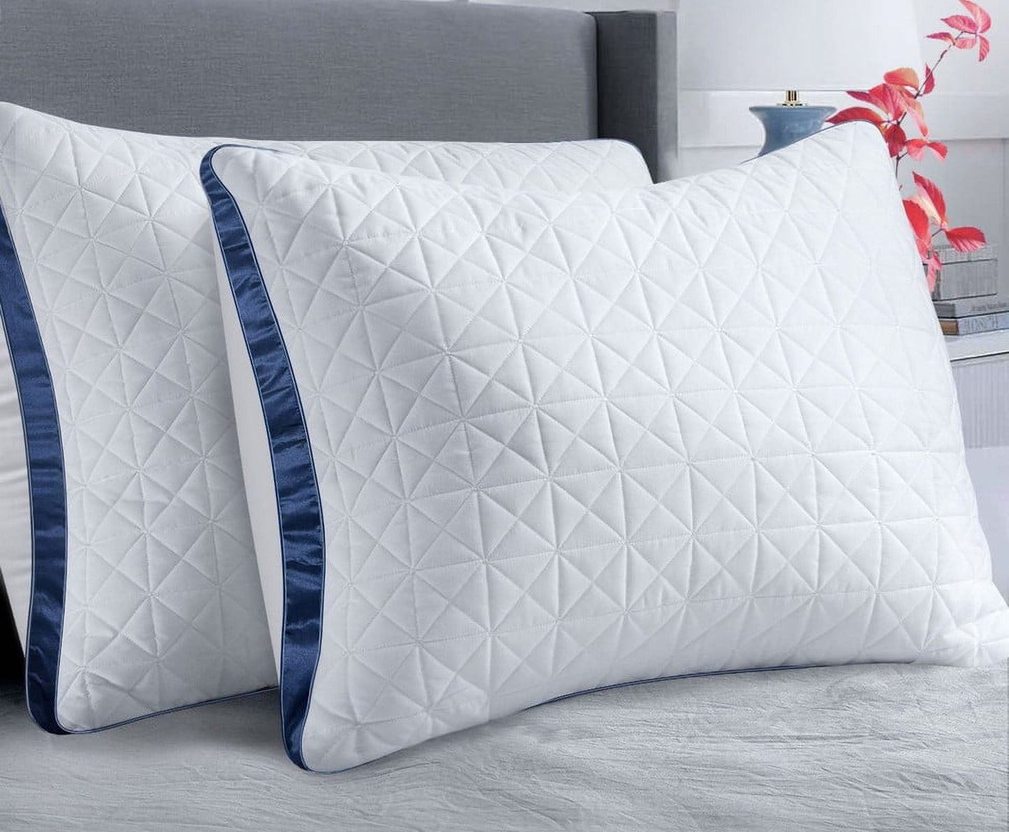 Orthopedic Support King Size Pillows Set of 2 - Cooling Hotel Luxury Bed Pillows for Sleeping 2 Pack, Supportive Breathable Down Alterna... - Decorative Throw Pillow Cushion for Sofa & Bed - Default Title