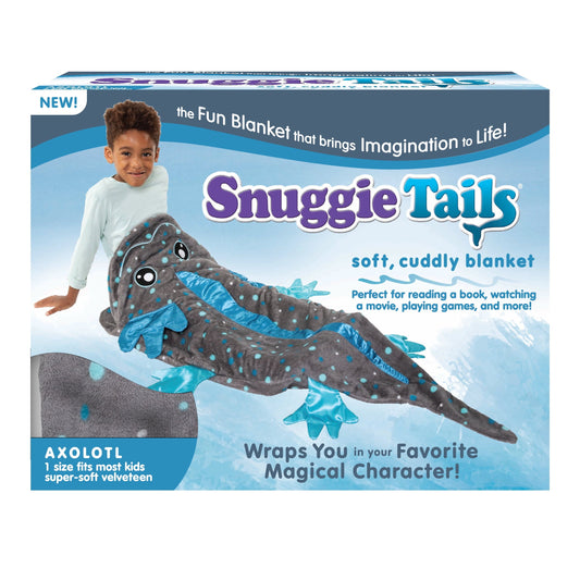 Super Soft Flannel Tails, The Original Wearable Blanket with Sleeves, Super Soft Throw Fleece, Axolotl, Ages 5+ - Cozy Fleece Throw Blanket for Couch & Bed - Default Title