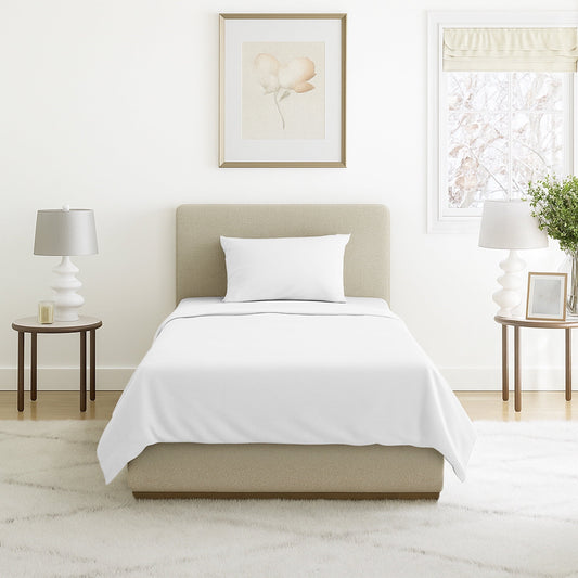 Breathable Luxury Set- 3 Piece Bed Linens-Fitted & Flat s, Plus A Pillowcase-Wrinkle, Stain & Fade Resistant (Twin, White) - Breathable Egyptian Cotton Flat & Fitted Sheets - Default Title