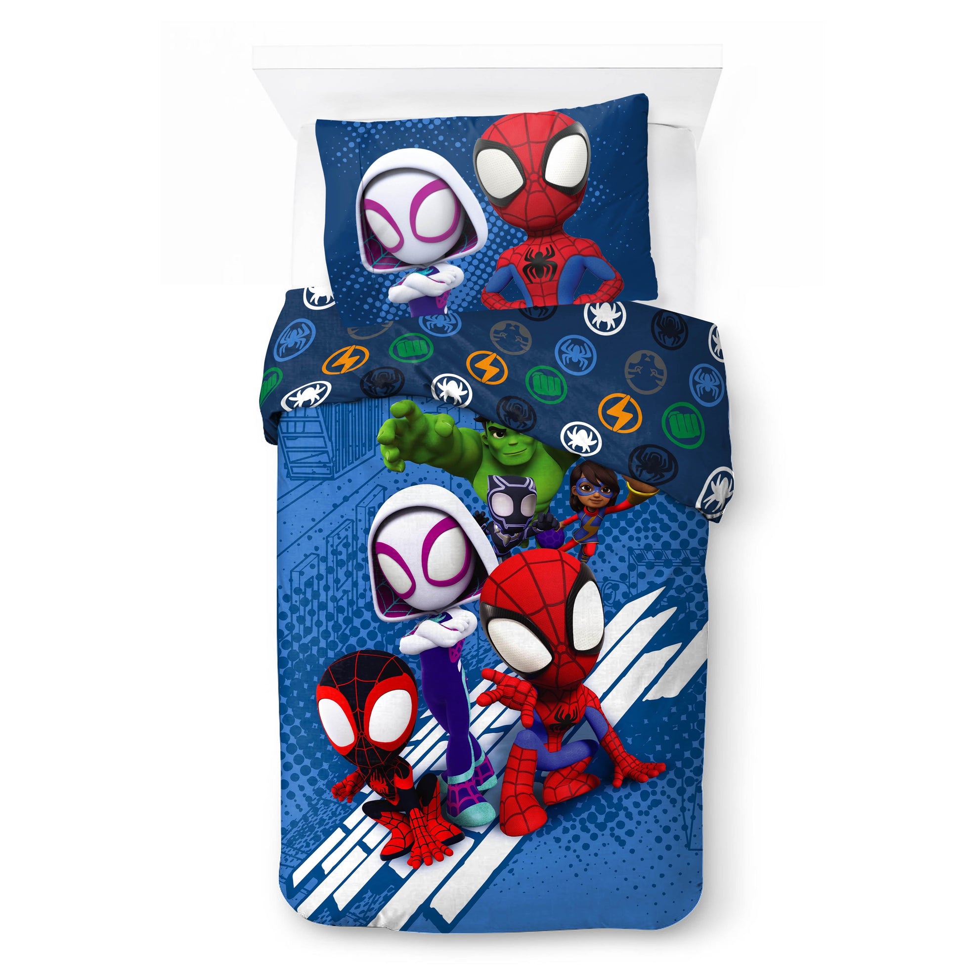 Luxurious Quilted Spidey Amazing Friends Kids 2-Piece Twin/Full Reversible Comforter Set, Microfiber, Red - Cloud-Like Soft Lightweight Bed Comforter - Default Title