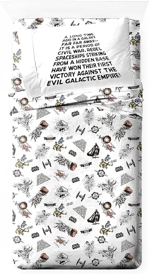 Wrinkle-Resistant T-Shirt Comic 3 Piece Twin Size Bed Sheets Set - Disney Space Theme Bedding - Cooling Hotel Quality Bedding Sheets and Pillowcases - Default Title