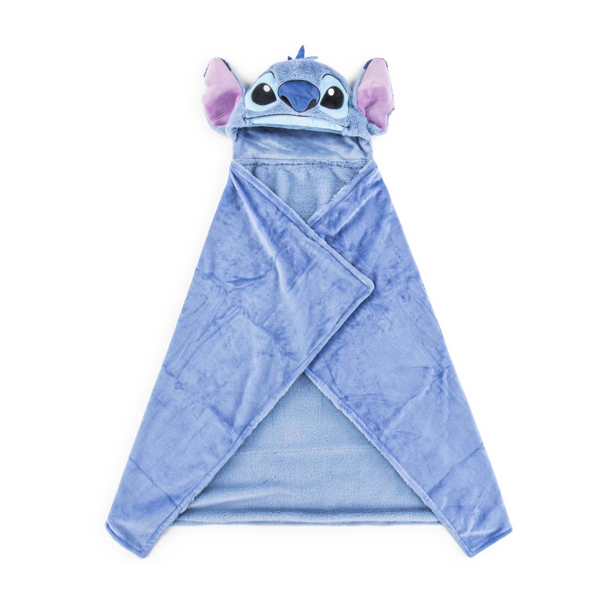 Super Soft Flannel Stitch Kids Hooded Silk Touch Throw Blanket, Polyester Faux Fur, Blue, 54" x 40" - Super Soft Reversible Sherpa Flannel Blanket - Default Title