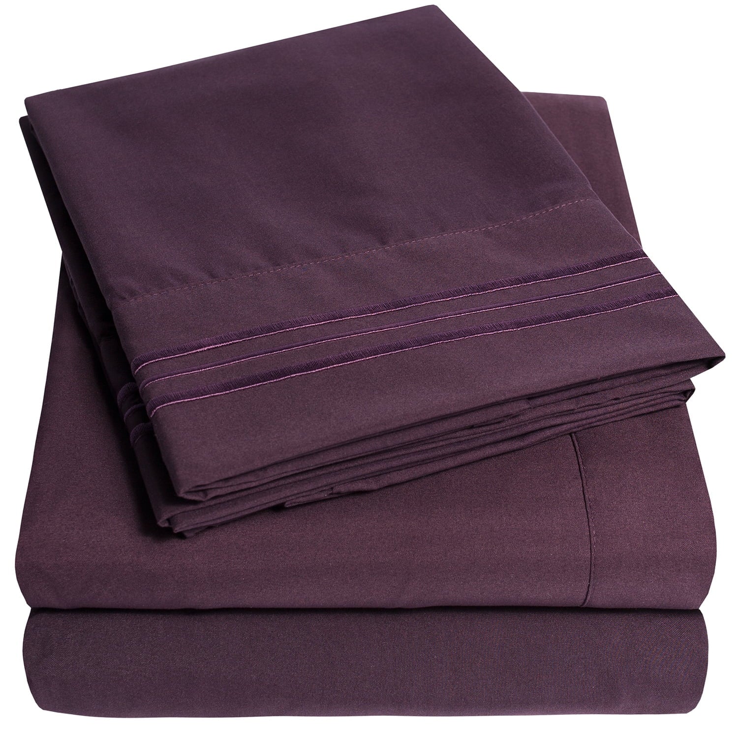 Ultra-Soft 1800 Series Bed Sheets - Extra Soft Microfiber Deep Pocket Sheet Set - Purple, Full - Luxury Bed Sheet Set with Deep Pockets - Default Title