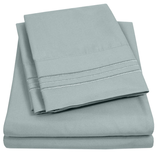 Breathable Luxury 1800 Series Classic 4-Piece 1800 Thread Count 100 GSM Bed Sheet, Queen - Breathable Egyptian Cotton Flat & Fitted Sheets - Default Title