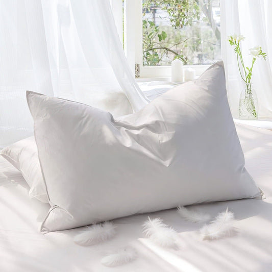 Ergonomic Memory Foam Goose Feather Down Pillows for Sleeping,Luxury Hotel Collection Queen Size Soft Bed Pillow,1 Pack,Queen (20.2" x 28.2") - Hotel Quality Plush Sleeping Pillows - Default Title