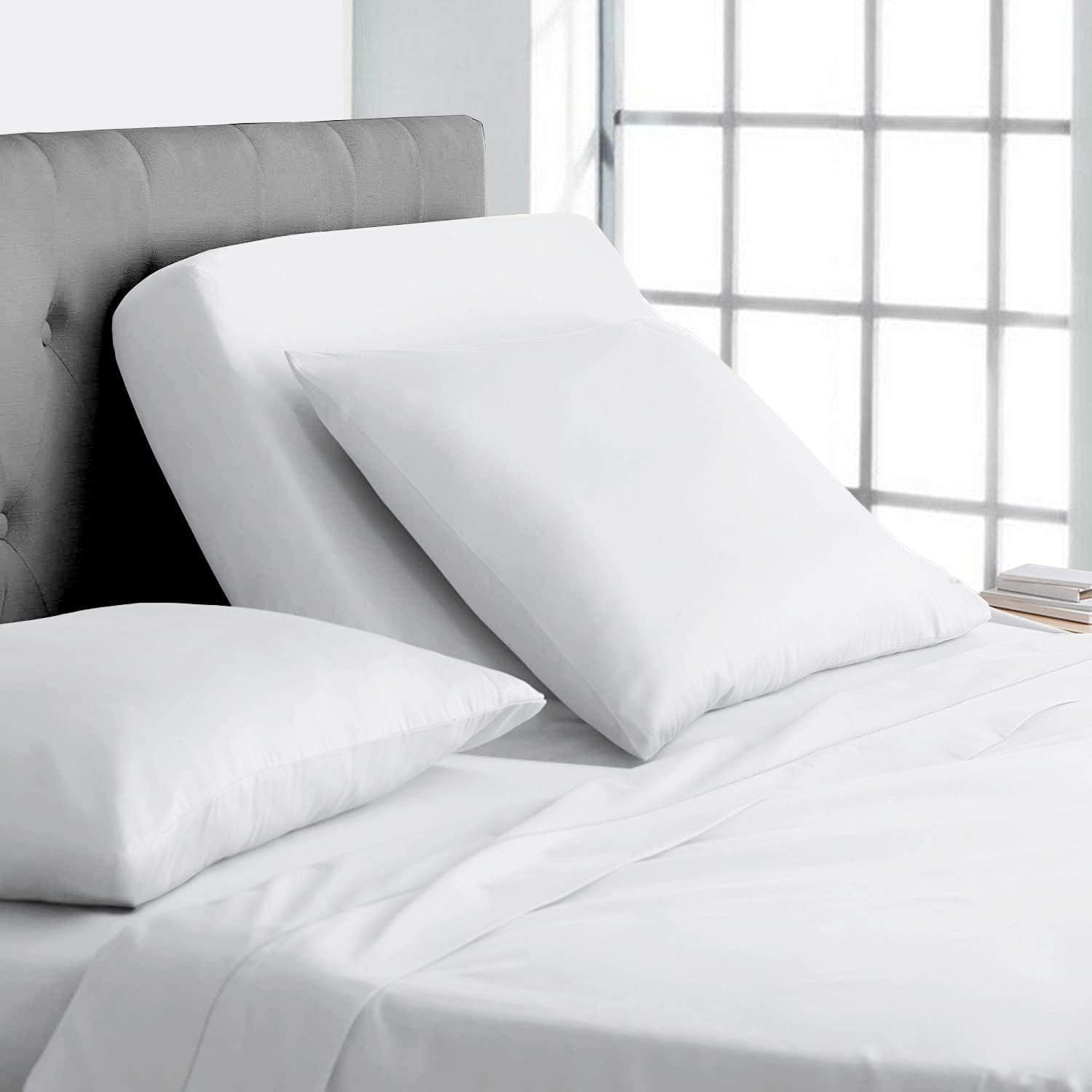 Cooling Sateen Top Split King 100% Egyptian Cotton 1000 Thread Count, Adjustable Beds -Top Split King Sheets Sets (4 Pcs) Split Down... - Premium Ultra-Soft Pillowcase Pair for Sleeping - Default Title