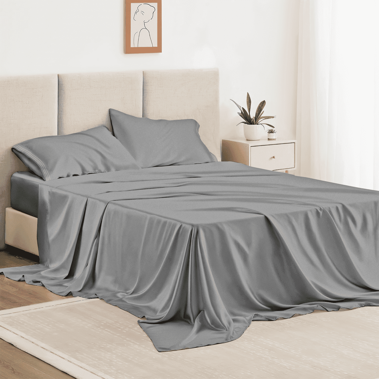 Breathable Luxury Twin Bed Sheet Set 3 Piece, Hotel Luxury Super Soft 1800 Series Microfiber Bed Sheets Set, Wrinkle Free Breathable, U... - Cooling Hotel Quality Bedding Sheets and Pillowcases - Default Title