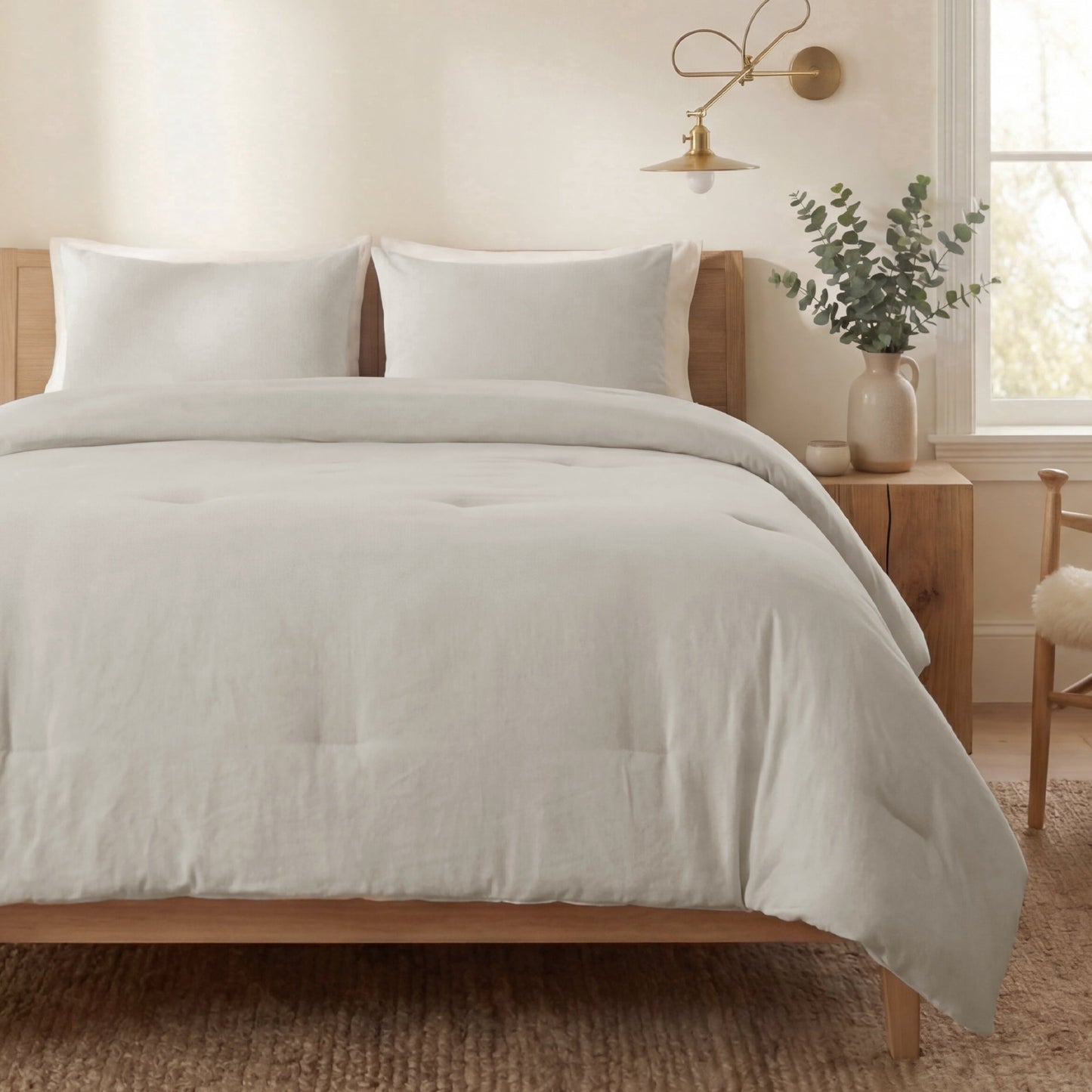 Hypoallergenic Cloud 3 Pieces Queen Comforter Bedding Set, Beige Bed Comforter Set for All Seasons, 1 Lightweight Prewashed Comforter and ... - Hypoallergenic Ultra-Fluffy Quilt for Winter - Default Title