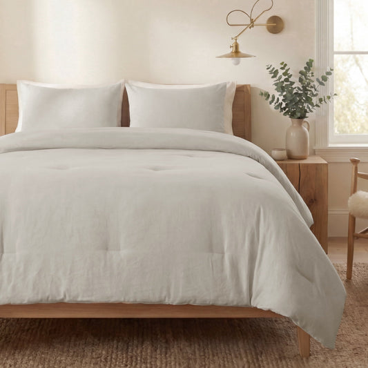 Hypoallergenic Cloud 3 Pieces Queen Comforter Bedding Set, Beige Bed Comforter Set for All Seasons, 1 Lightweight Prewashed Comforter and ... - Hypoallergenic Ultra-Fluffy Quilt for Winter - Default Title