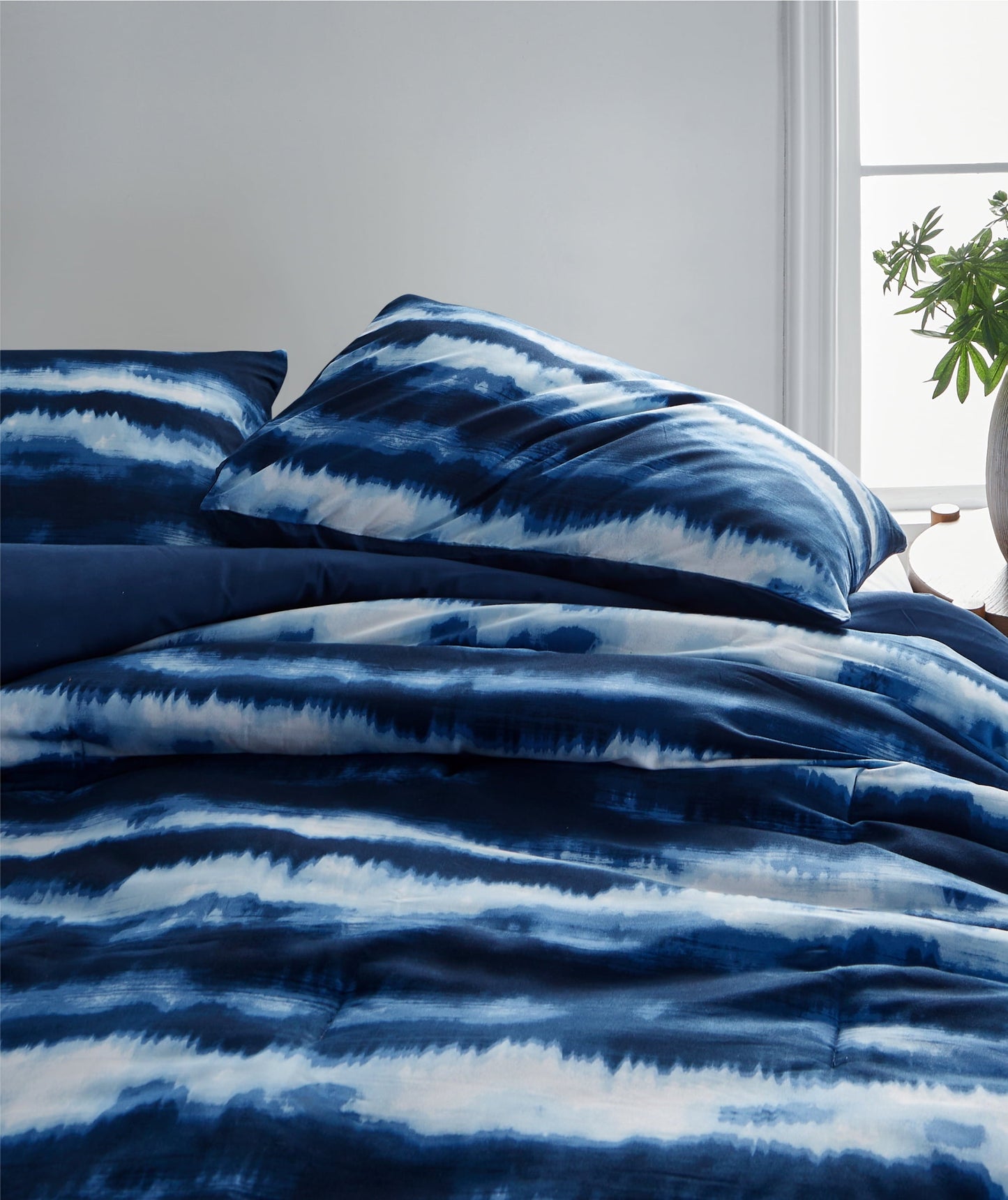 Heavyweight Warmth Tie Dye Navy 3 Piece Comforter Set, Full - Hypoallergenic Ultra-Fluffy Quilt for Winter - Default Title