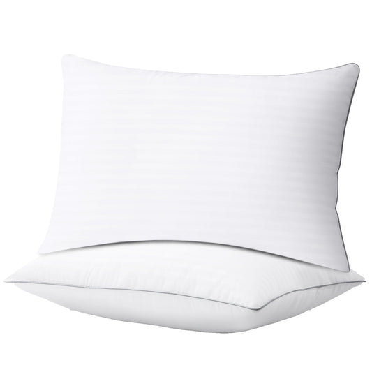 Decorative Plump Pillows Standard Size Set of 2, Hotel Quality, Down Alternative Gusseted Bed Pillows for Side, Back, And Stomach Slee... - Ergonomic Memory Foam Pillow for Neck Pain Support - Default Title
