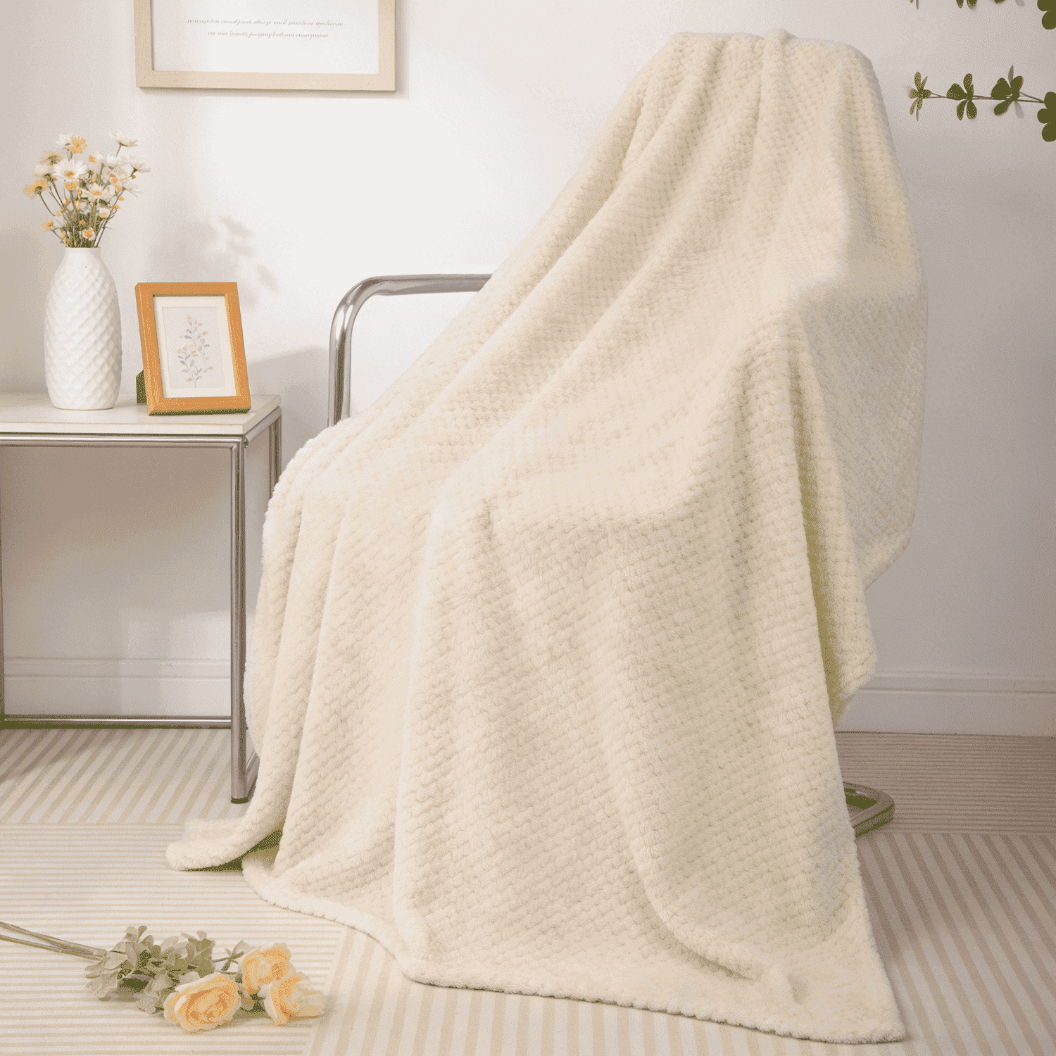 Super Soft Flannel Ultra Soft Throw Blanket, Warm Cozy Blankets for Couch Bed Chair, Breathable and Lightweight Blankets for All Seasons... - Lightweight Plush Warm Blanket for All Seasons - Default Title