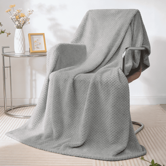 Decorative Knitted Throw Blanket, Decorative Throws with Waffle Wave Design, Super Soft Plush Fuzzy Blankets , Luxury Lightweight and Br... - Luxury Knitted Decorative Throw Blanket with Fringes - Default Title