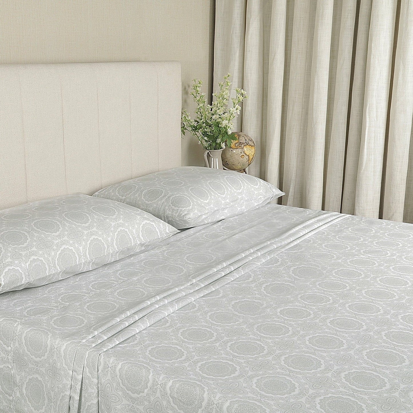 Wrinkle-Resistant 100% Cotton Queen Sheets Set, 4 Piece Bed Sheets Set with HeiQ Fresh, Percale Weave, Hotel Luxury, Ultra Soft Sheets ... - Cooling Hotel Quality Bedding Sheets and Pillowcases - Default Title