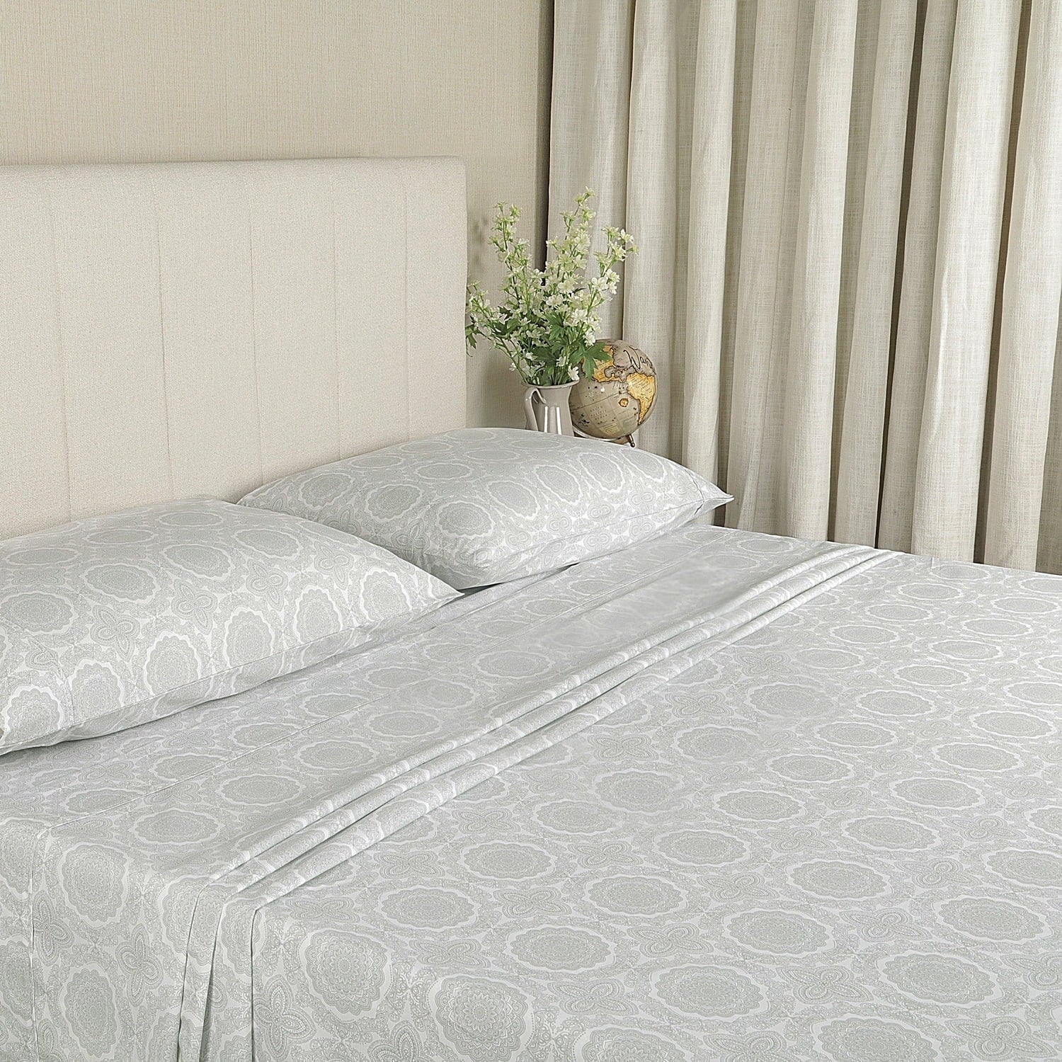 Wrinkle-Resistant 100% Cotton Queen Sheets Set, 4 Piece Bed Sheets Set with HeiQ Fresh, Percale Weave, Hotel Luxury, Ultra Soft Sheets ... - Cooling Hotel Quality Bedding Sheets and Pillowcases - Default Title