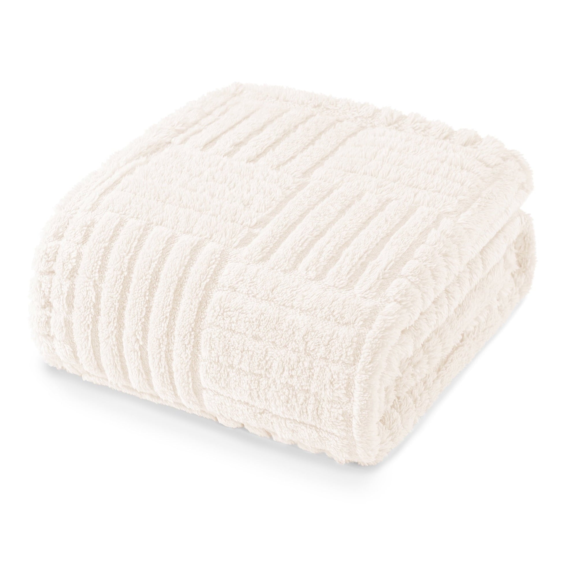 Reversible Sherpa Fluffy Fleece Throw Blanket 50"x60" for Couch, Bed, Sofa, Fuzzy Soft Cozy Throw with Decorative Jacquard Pattern for ... - Luxury Knitted Decorative Throw Blanket with Fringes - Default Title