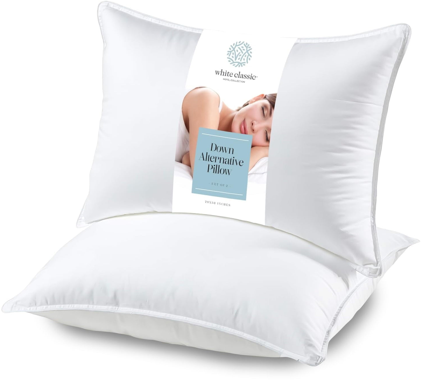 Fluffy Shredded Bed Pillows for Sleeping 2 Pc Set, Queen Size Pillow Side Sleeper Set, Down Alternative Luxury Hotel Soft Pillow 28x2... - Hotel Quality Plush Sleeping Pillows - Default Title