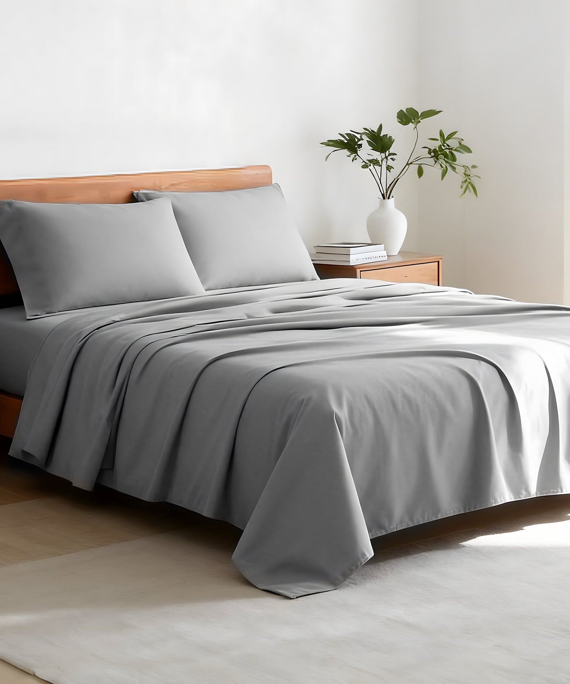Cooling Sateen Full Size 4 Piece Sheet Set, Comfy Breathable Cooling Bed Sheets Set, Hotel Luxury Bedding, Deep Pockets, Ultra-Soft,... - Breathable Egyptian Cotton Flat & Fitted Sheets - Default Title