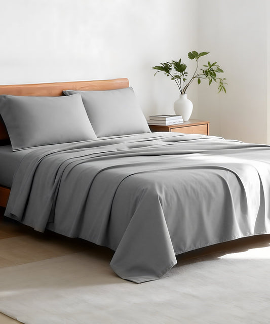 Cooling Sateen Full Size 4 Piece Sheet Set, Comfy Breathable Cooling Bed Sheets Set, Hotel Luxury Bedding, Deep Pockets, Ultra-Soft,... - Breathable Egyptian Cotton Flat & Fitted Sheets - Default Title