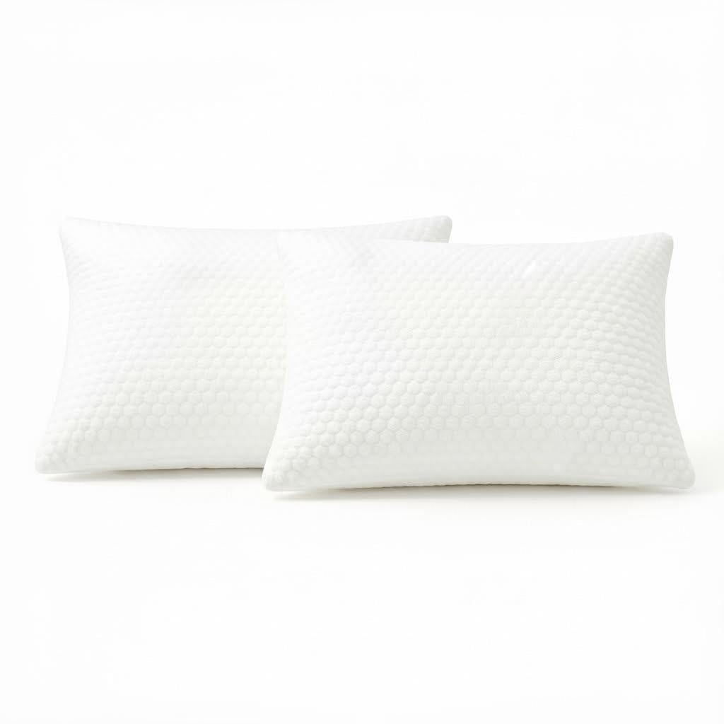 Fluffy Shredded Queen Size Latex Pillow (2 Pack) Shredded Natural Latex Cooling Bed Pillows for Side & Back Sleepers, Medium Firm Sup... - Hotel Quality Plush Sleeping Pillows - Default Title