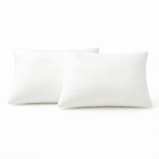 Fluffy Shredded Queen Size Latex Pillow (2 Pack) Shredded Natural Latex Cooling Bed Pillows for Side & Back Sleepers, Medium Firm Sup... - Hotel Quality Plush Sleeping Pillows - Default Title