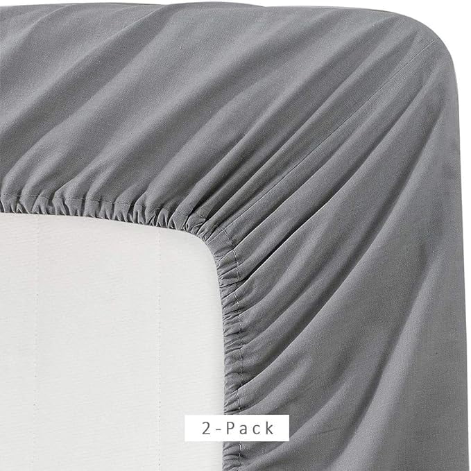 Cooling Sateen Microfiber 2 Twin Fitted Bottom Bed Sheets (2-Pack) 1800 Ultra Soft and Comfy - 39" x 75" Great for Kids Room, Guest ... - Luxury Bed Sheet Set with Deep Pockets Detail