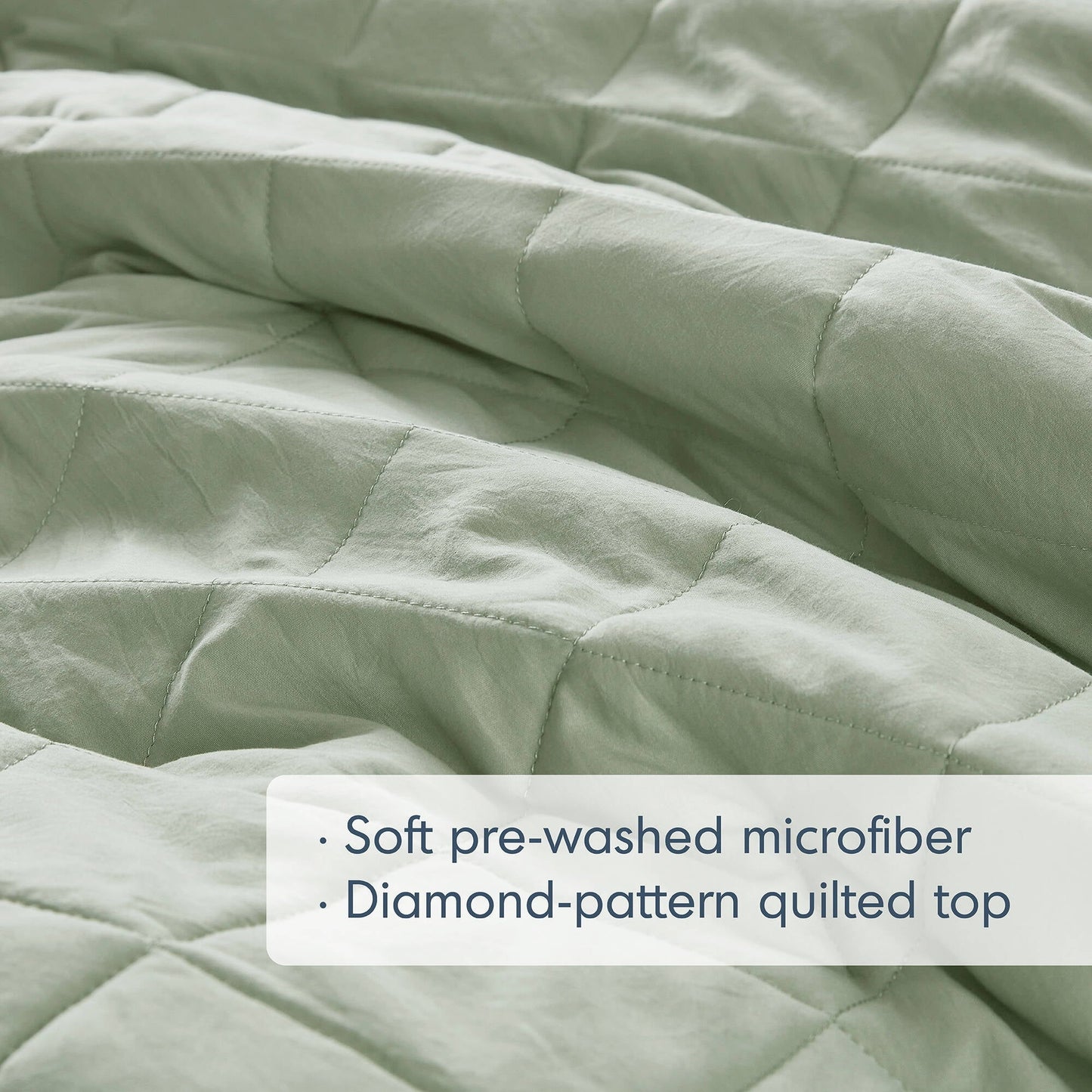 Luxurious Quilted Full/Queen Comforter Set Sage, 3 Pieces Quilted Ruffle Comforters Full/Queen Size, Solid Bedding Comforters Sets, Gif... - All-Season Down Alternative Comforter Insert Detail