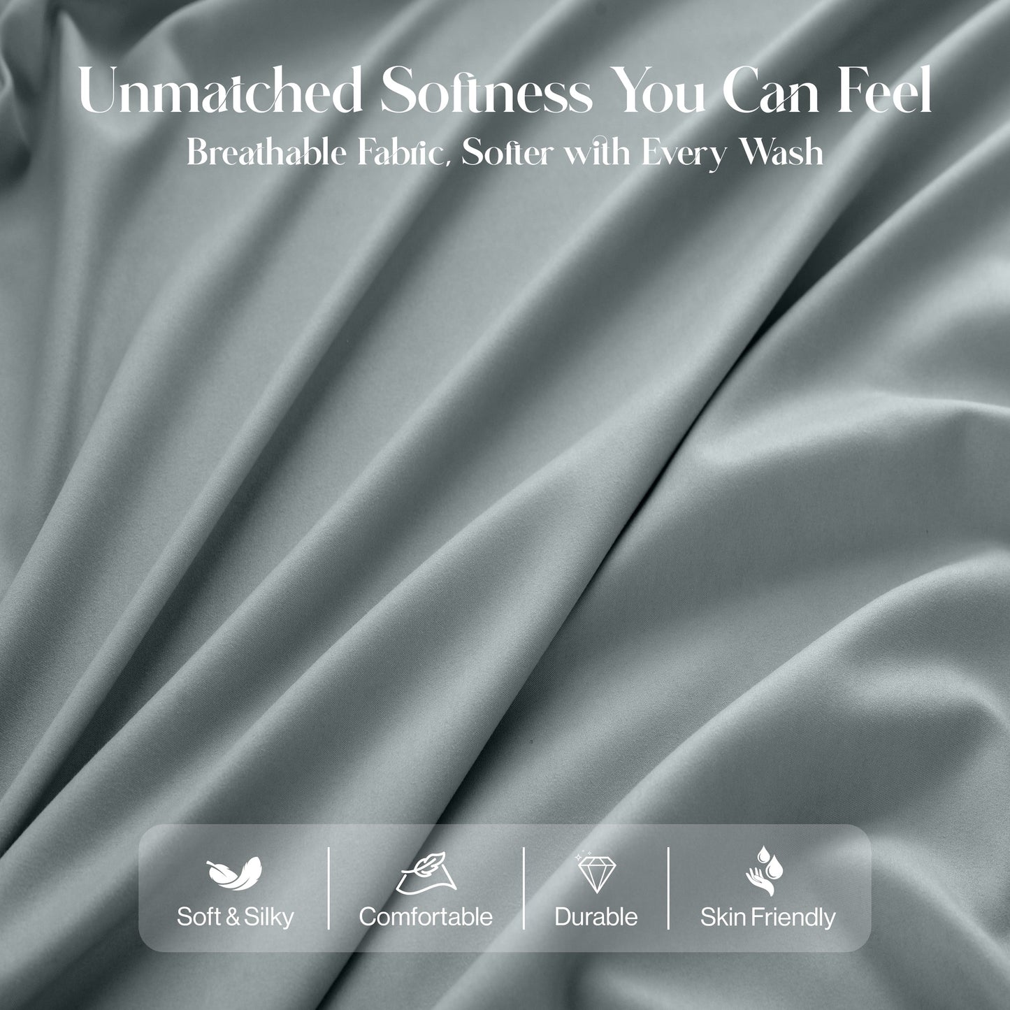 Ultra-Soft Bed Sheets - 6 Piece Ultra-Soft Microfiber Sheets Set, Deep Pocket Fitted Sheet, Flat Sheet & 4 Pillowcases, Breathab... - Luxury Bed Sheet Set with Deep Pockets Detail