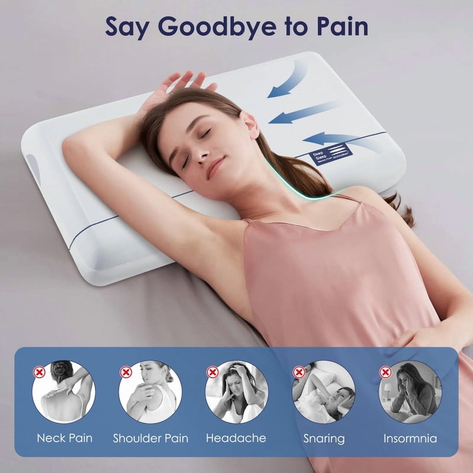 Hotel Collection Cooling Memory Foam Bed Pillow for Neck Pain Relief, Two-Sided Cooling Pillow for Back, Stomach and Side Sleepers, Tw... - Decorative Throw Pillow Cushion for Sofa & Bed Detail