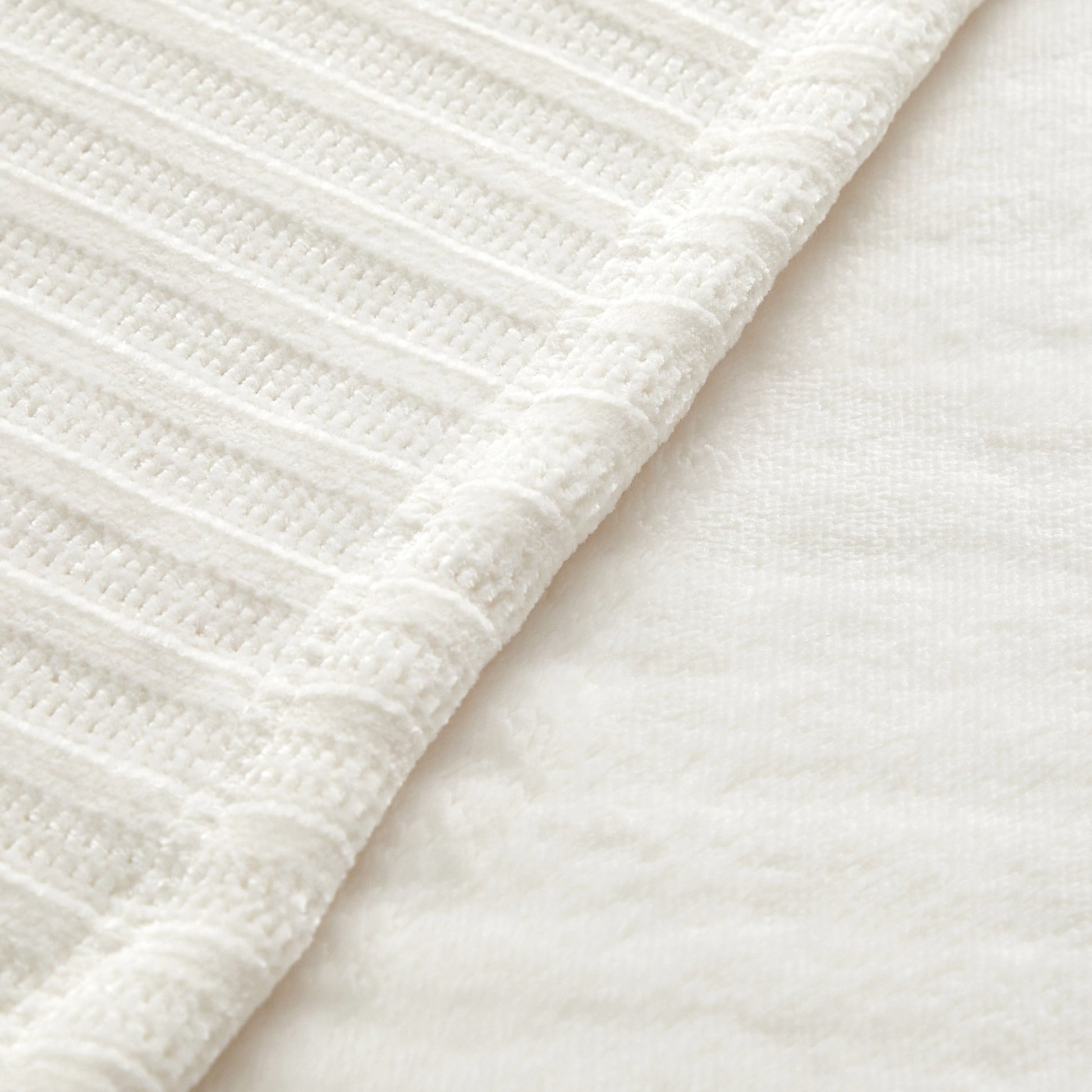 Cozy Fleece Cozy Chenille Reverse to Plush Soft Couch Throw, Vanilla Dream, Standard Size - Luxury Knitted Decorative Throw Blanket with Fringes Detail