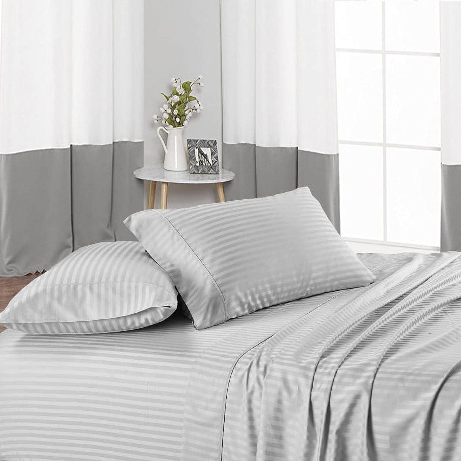 Premium Egyptian Cotton 4 Piece 100% Egyptian Cotton Bed Sheets Set - Luxury Soft & Sheets - Deep Pocket of 16" Inch - Hotel Style Silky Bedd... - Luxury Bed Sheet Set with Deep Pockets Detail
