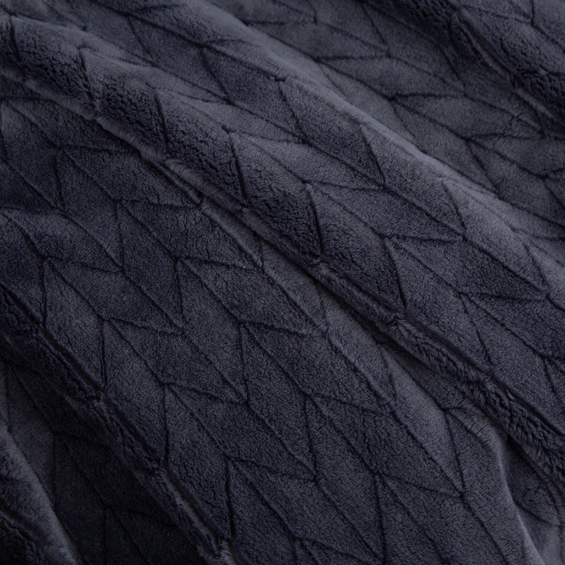 Cozy Fleece Textured Velvet Plush Soft Fleece Throw Blanket, Oversized, Greystone - Luxury Knitted Decorative Throw Blanket with Fringes Detail