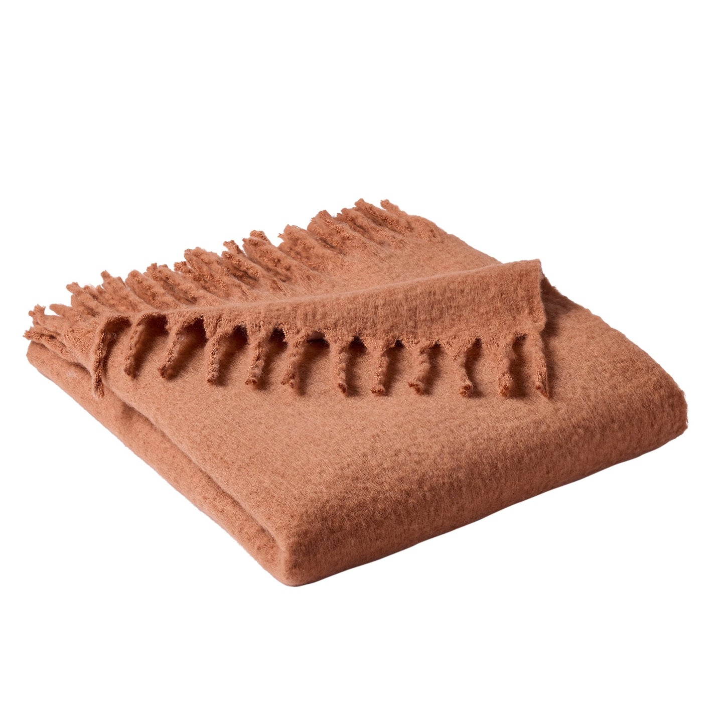 Reversible Sherpa Faux Mohair Cozy Couch Throw Blanket Terracotta Clay, 50x72" - Super Soft Reversible Sherpa Flannel Blanket Detail